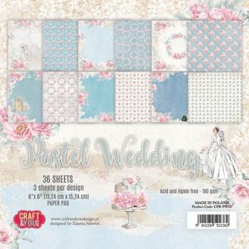Craft & You Design - Designpapier "Pastel Wedding" Paper Pad 6x6 Inch - 36 Bogen