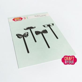 Craft & You Design - Stanzschablone "Men's Attributes On Sticks" Dies