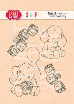 Craft & You Design - Stempelset "Baby Elephant Baby" Clear Stamps