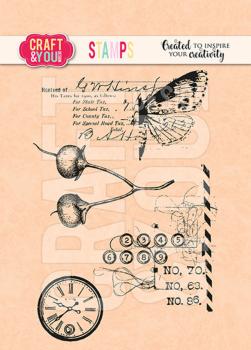 Craft & You Design - Stempelset "Blooming Grunge" Clear Stamps