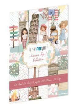 Paper For you - Decoupage Papier "Summer Trip I" Rice Paper Kit A4 - 6 Bogen