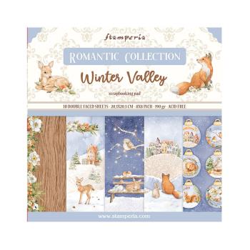 Stamperia - Designpapier "Winter Valley" Paper Pack 8x8 Inch - 10 Bogen
