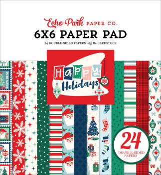 Echo Park - Designpapier "Happy Holidays" Paper Pack 6x6 Inch - 24 Bogen