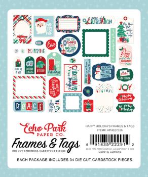 Echo Park - Stanzteile & Anhänger "Happy Holidays" Frames & Tags 
