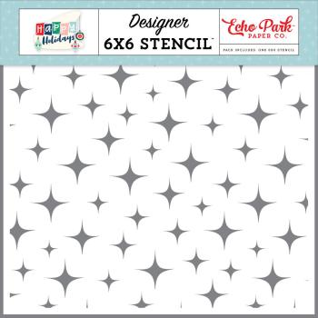 Echo Park - Schablone "Holiday Cheer Sparkle" Stencil 6x6 Inch
