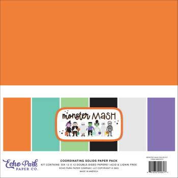 Echo Park - Cardstock "Monster Mash" Coordinating Solids Paper 12x12 Inch - 6 Bogen 