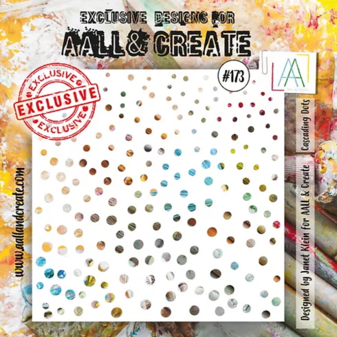 AALL and Create - Schablone 6x6 Inch "Cascading Dots "Stencil