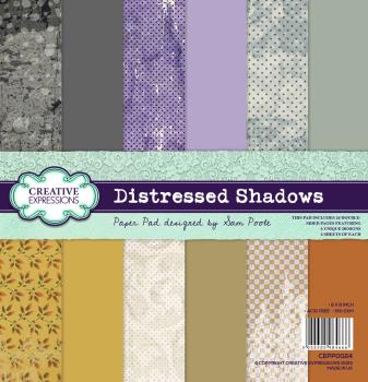 Creative Expressions - Designpapier "Distressed Shadows" Paper Pack 8x8 Inch - 24 Bogen  