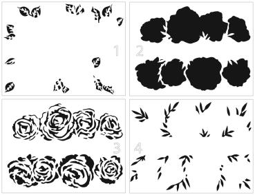 The Crafters Workshop - Layered Schablone 8x11 Inch "Rose" Stencil