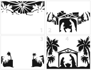 The Crafters Workshop - Layered Schablone 8x11 Inch "Nativity Scene" Stencil