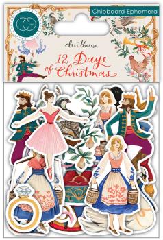 Craft Consortium - Stanzteile "12 Days of Christmas" Chipboard Ephemera