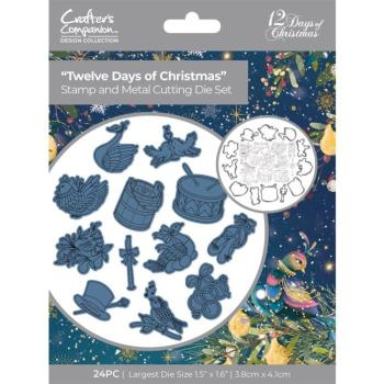 Crafters Companion - Stempelset & Stanzschablone "Twelve Days of Christmas" Stamp & Dies