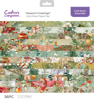Crafters Companion - Designpapier "Season's Greetings" Paper Pack 12x12 Inch - Bogen