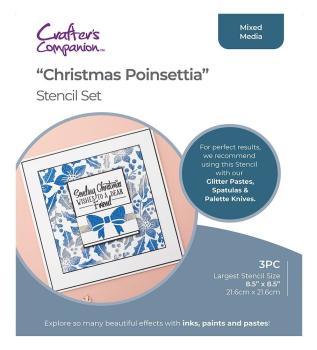 Crafters Companion - Schablone "Christmas Poinsettia" Stencil