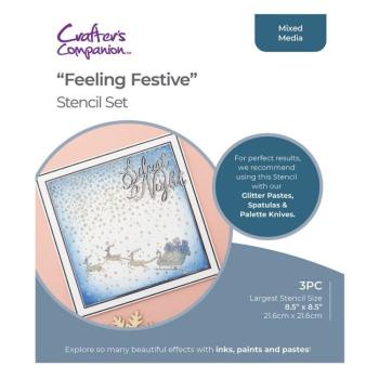 Crafters Companion - Schablone "Feeling Festive" Stencil