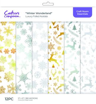 Crafters Companion - Pergamentpapier "Winter Wonderland" Vellum 12x12 Inch - 12 Bogen