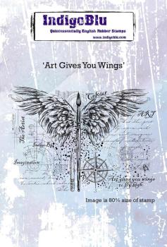 IndigoBlu - Gummistempel "Art Gives You Wings" A6 Rubber Stamp