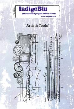 IndigoBlu - Gummistempel Set "Artist's Tools" A6 Rubber Stamp