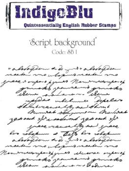 IndigoBlu - Gummistempel "Script Background" A6 Rubber Stamp
