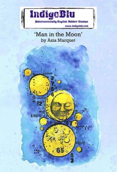 IndigoBlu - Gummistempel "Man in the Moon by Asia" A6 Rubber Stamp