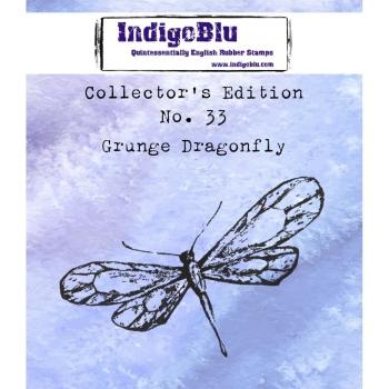 IndigoBlu - Gummistempel "Grunge Dragonfly" Rubber Stamp