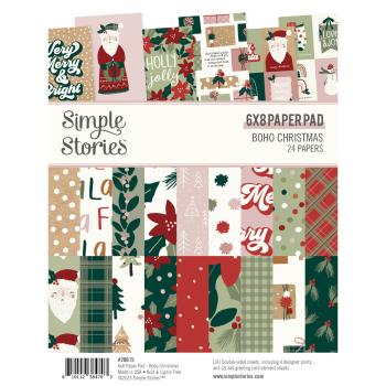Simple Stories - Designpapier "Boho Christmas" Paper Pack 6x8 Inch - 24 Bogen