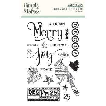 Simple Stories - Stempelset "Vintage 'Tis The Season" Clear Stamps 