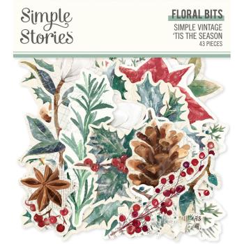 Simple Stories - Stanzteile "Vintage 'Tis The Season Floral" Bits & Pieces 