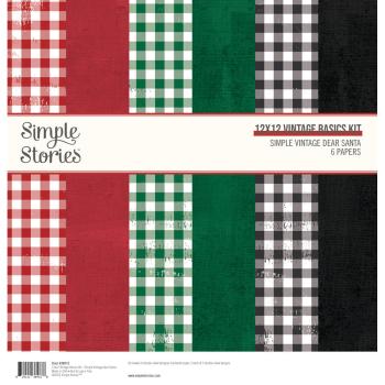 Simple Stories - Basic Kit "Simple Vintage Dear Santa" Designpapier 12x12 Inch 6 Bogen