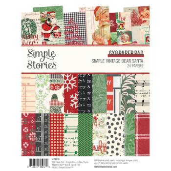 Simple Stories - Designpapier "Simple Vintage Dear Santa" Paper Pack 6x8 Inch - 24 Bogen