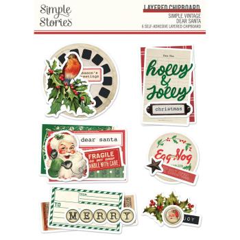 Simple Stories - Aufkleber "Simple Vintage Dear Santa" Chipboard Sticker 