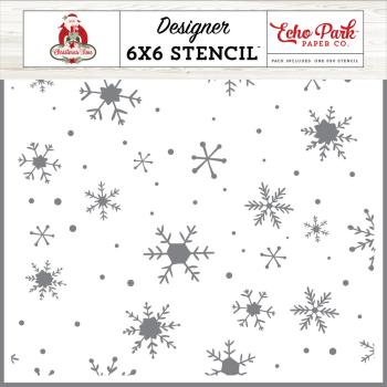 Echo Park - Schablone "Snowy Night Snowflakes" Stencil 6x6 Inch