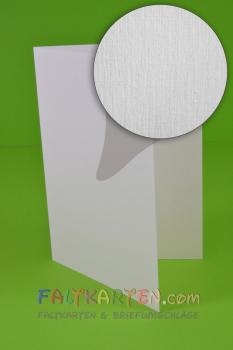 Doppelkarte - Faltkarte 240g/m² DIN A5 in leinen (weiss)