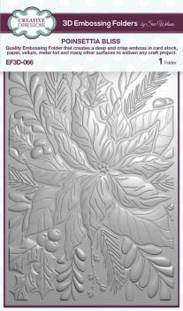 Creative Expressions - 3D Embossingfolder 5x7 Inch "Poinsettia Bliss" Prägefolder Design by Sue Wilson