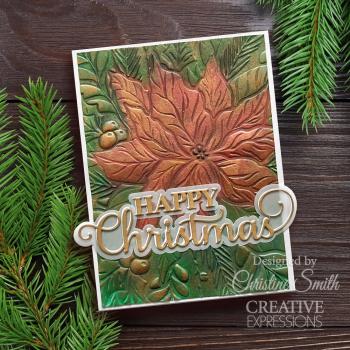 Creative Expressions - 3D Embossingfolder 5x7 Inch "Poinsettia Bliss" Prägefolder Design by Sue Wilson