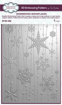 Creative Expressions - 3D Embossingfolder 5x7 Inch "Shimmering Snowflakes" Prägefolder Design by Sue Wilson