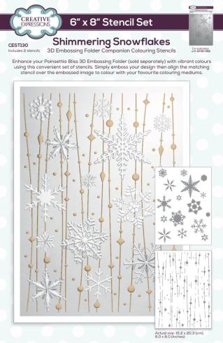 Creative Expressions - Schablone "Shimmering Snowflakes" Stencil 6x8 Inch