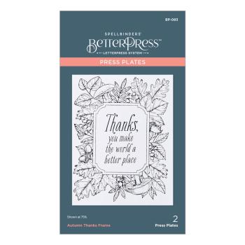 Spellbinders - Buchdrucktechnik "Autumn Thanks Frame" Press Plate