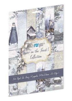 Paper For you - Decoupage Papier "Snow on the Forest I" Rice Paper Kit 54x33 cm - 4 Bogen