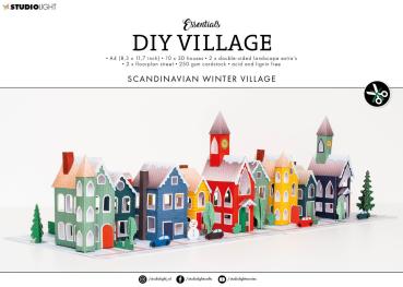 Studio Light - Designpapier - Stanzteile "Village Scandinavian Winter" DIY Block A4 - 14 Bogen