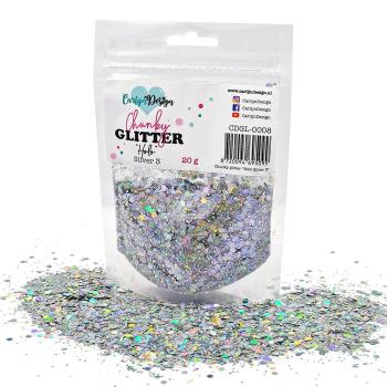Carlijn Design - Glitzermischung "Holo Silver 3" Chunky Glitter 20g