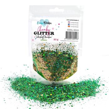 Carlijn Design - Glitzermischung "Colorshift Rainbow Green" Chunky Glitter 20g