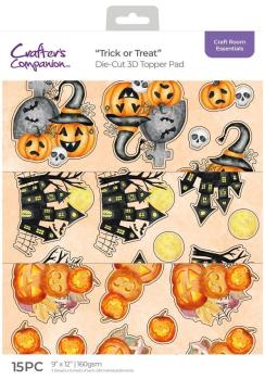 Crafters Companion - Stanzteile "Trick or Treat" 3D Cut Topper Pad 9x12 Inch - 15 Bogen