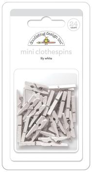 Doodlebug Design - Wäscheklammern "Lily White" Mini Clothespins 