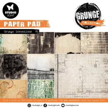 Studio Light - Designpapier "Grunge Inventions" Paper Pack 8x8 Inch - 36 Bogen