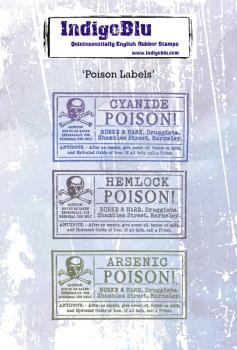 IndigoBlu - Gummistempel "Poison Labels" A6 Rubber Stamp