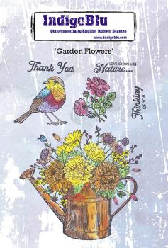 IndigoBlu - Gummistempel Set "Garden Flowers" A6 Rubber Stamp