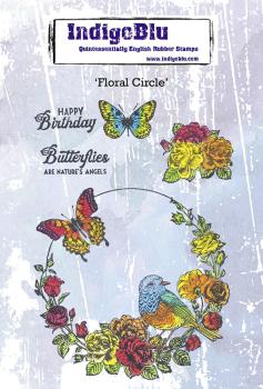 IndigoBlu - Gummistempel Set "Floral Circle" A6 Rubber Stamp