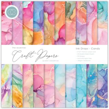 Craft Consortium - Designpapier "Ink Drops Candy" Paper Pad 8x8 Inch - 30 Bogen