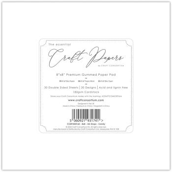 Craft Consortium - Designpapier "Ink Drops Candy" Paper Pad 8x8 Inch - 30 Bogen